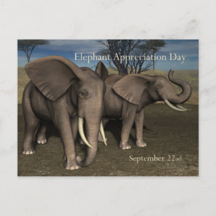 Elefantavkänningsdag PostCard 22 september Vykort