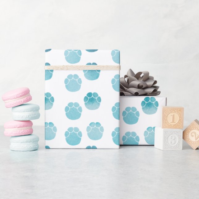 Elefantavtryck av Cute Blue Baby Presentpapper (Baby Shower)