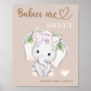 Elefantbabyduschen Spädbarn är söt att ta sig en b Poster