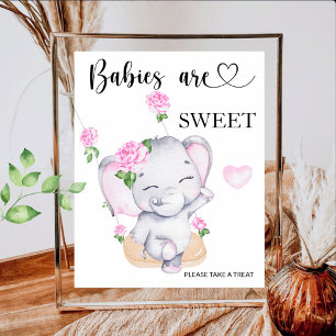 Elefantbabyduschen Spädbarn är söt att ta sig en b Poster
