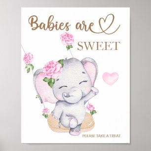 Elefantbabyduschen Spädbarn är söt att ta sig en b Poster