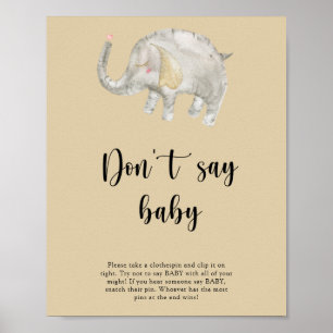 Elefantballong - Säg inte baby Poster