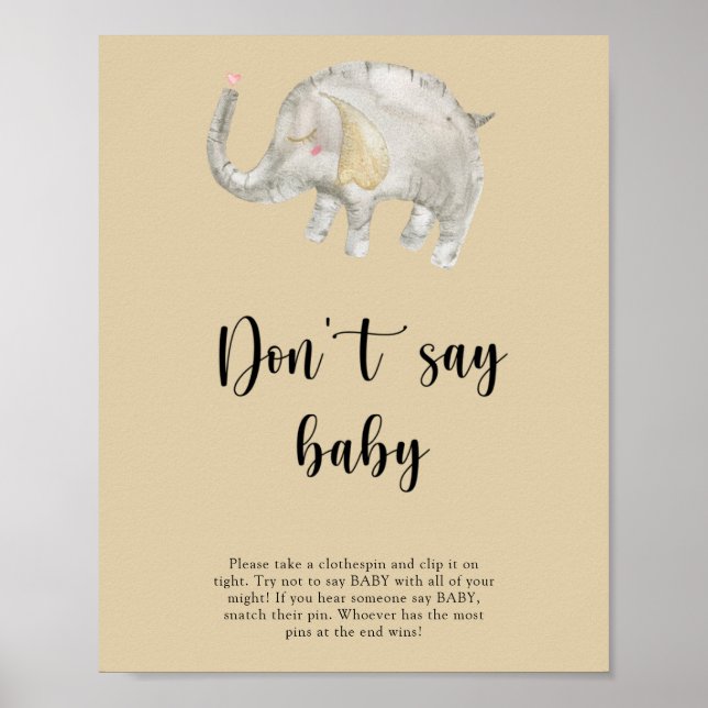 Elefantballong - Säg inte baby Poster (Framsidan)