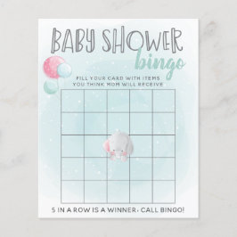 Elefantballonger Baby Shower Bingo-spel