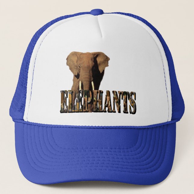 Elefantbildlogotyp gjord av elefanter, keps (Framsida)