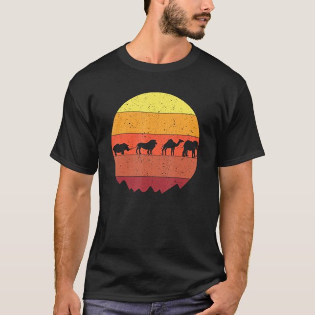 Elefantdesign med afrikansk vilda djur t shirt (Framsida)