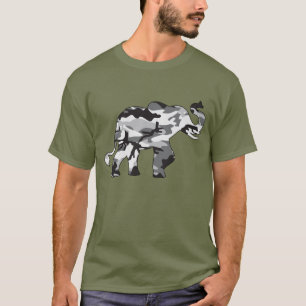 Elefanten bestående av grått Camouflage T Shirt