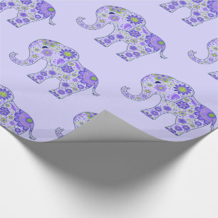 Elefanten blommar lilor presentpapper