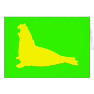 Elefanten förseglar kortgult hälsningskort