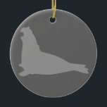 Elefanten förseglar prydnadgrå färg julgransprydnad keramik<br><div class="desc">Ett nytt cementerar grå färgelefanten förseglar på en blöt cementerar grå färgbakgrund som precis skrivs ut för dig på några av alternativ för en variationsstil.</div>