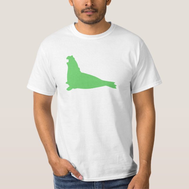 Elefanten förseglar skjortagrönt tee shirt (Framsida)