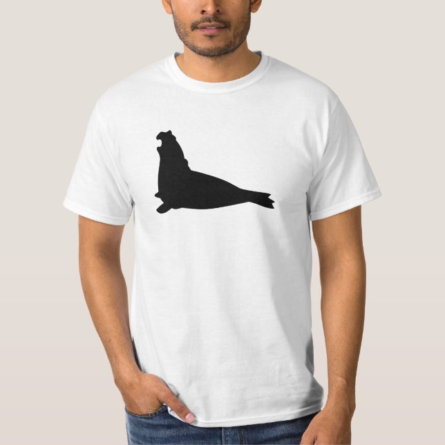 Elefanten förseglar skjortasvart tee shirt (Framsida)