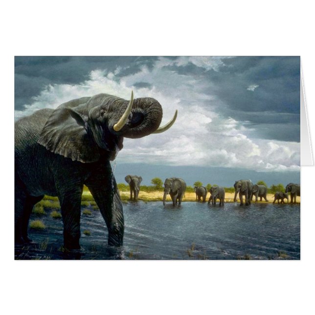 Elefanten går hälsningskort (Framsidan Horizontal)