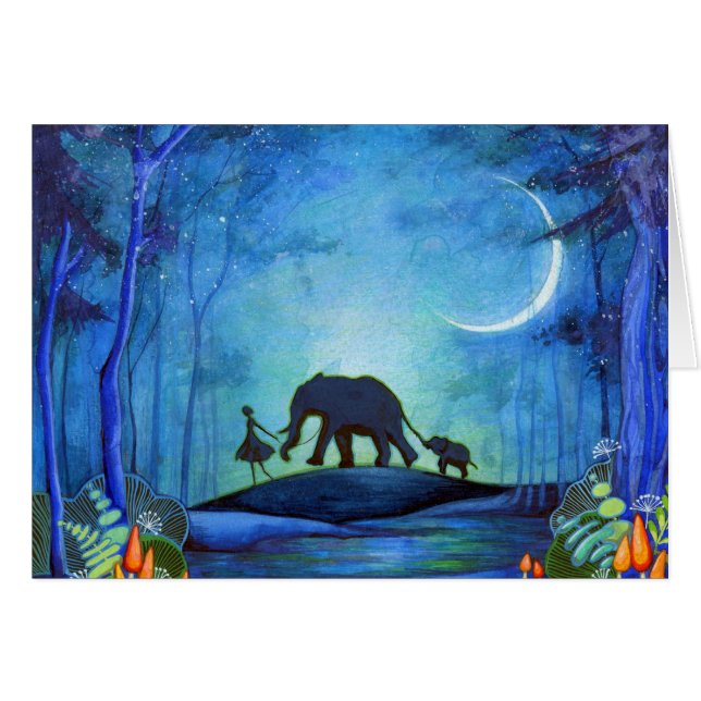 Elefanten går hälsningskort (Framsidan Horizontal)