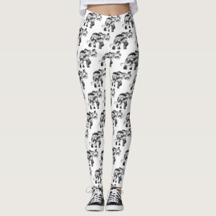 Elefanten gjord av grått armékamouflage leggings