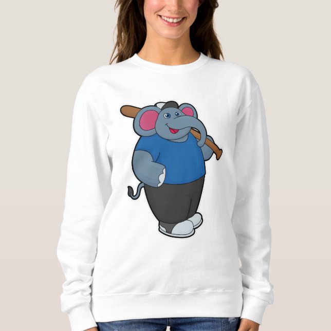 Elefanten i Baseball med Baseball fladdermus T Shirt (Framsida)