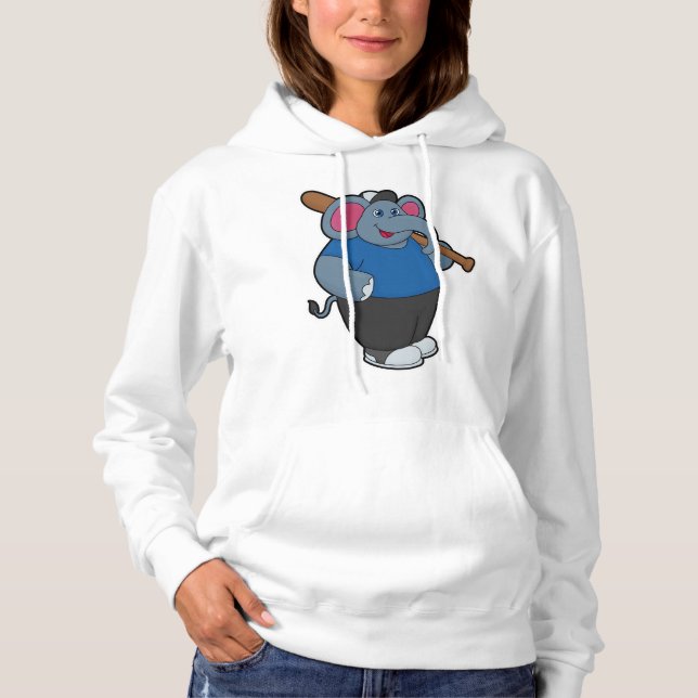 Elefanten i Baseball med Baseball fladdermus T Shirt (Framsida)