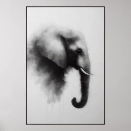 Elefanten i Mist-Abstrakten Poster
