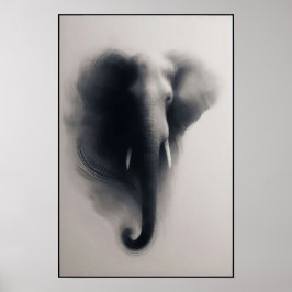 Elefanten i Mist-Abstrakten Poster