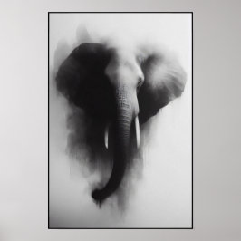Elefanten i Mist-Abstrakten Poster