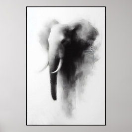 Elefanten i Mist-Abstrakten Poster