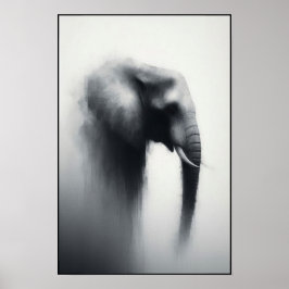 Elefanten i Mist-Abstrakten Poster