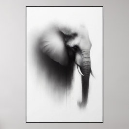 Elefanten i Mist-Abstrakten Poster