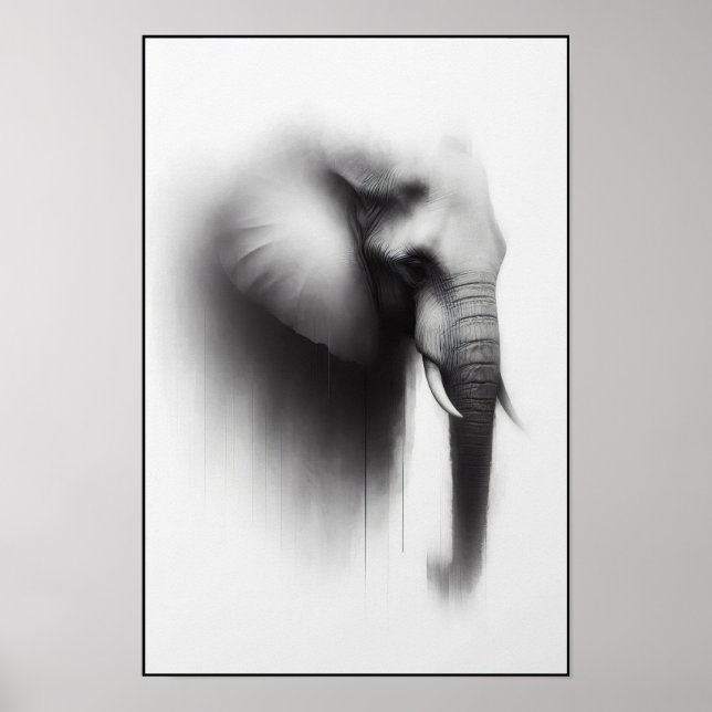 Elefanten i Mist-Abstrakten Poster (Framsidan)
