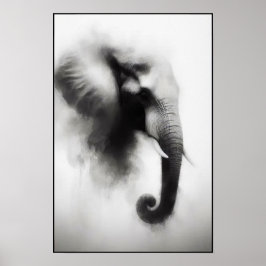 Elefanten i Mist-Abstrakten Poster