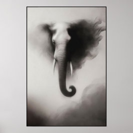 Elefanten i Mist-Abstrakten Poster