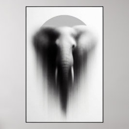 Elefanten i Mist-Abstrakten Poster