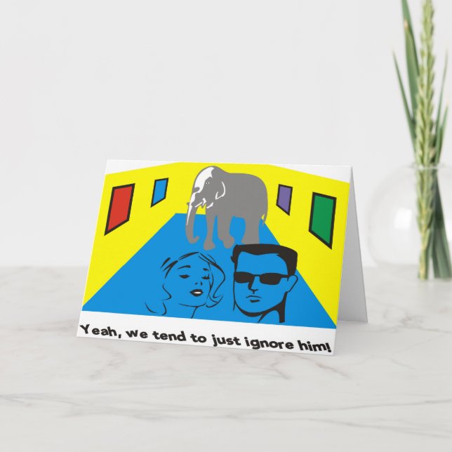 Elefanten i rummet kort (Framsida)