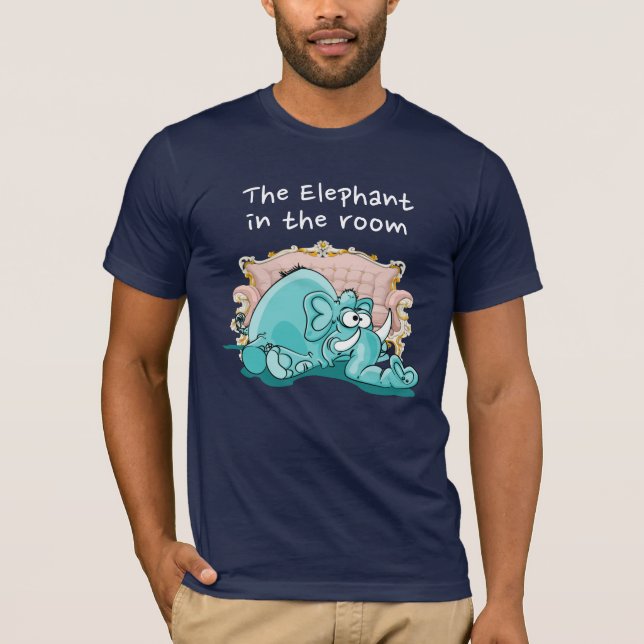 Elefanten i rummets Tecknad T Shirt (Framsida)