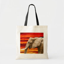 Elefanten i Sunset - Tote Bag