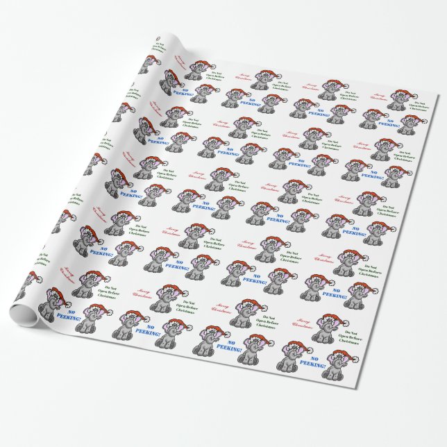 Elefanten med den Santa hatten skräddarsy Presentpapper (Utrullad)