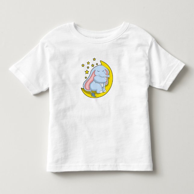 Elefanten med Måne och stjärnor T Shirt (Framsida)
