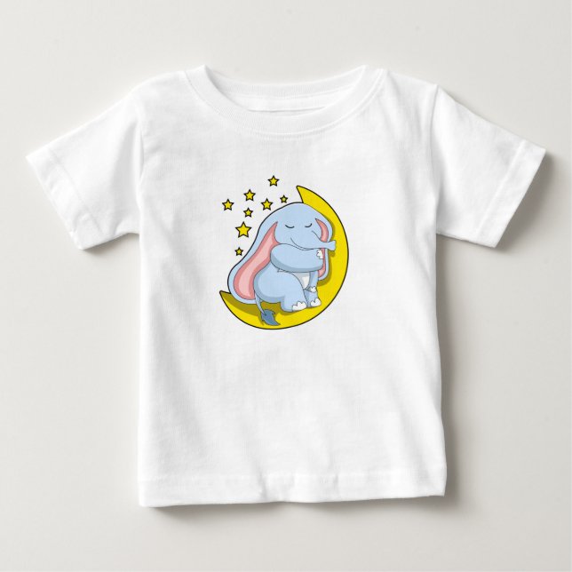 Elefanten med Måne och stjärnor T Shirt (Framsida)
