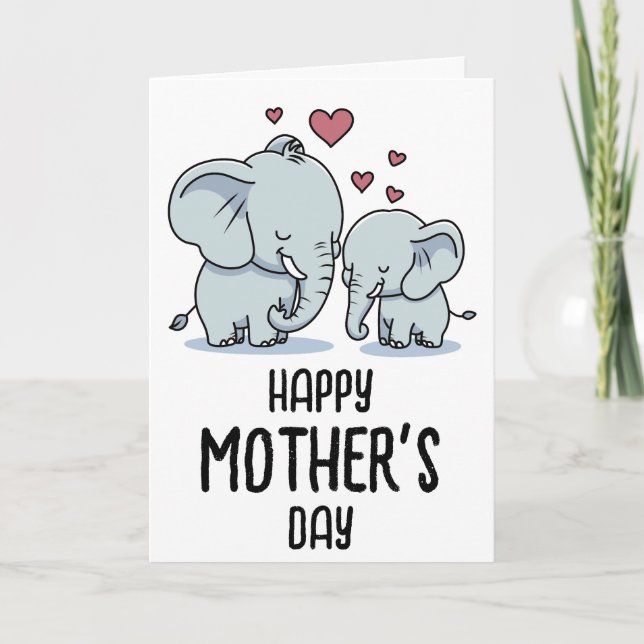 Elefanten mors dag och Baby Kort (Framsida)
