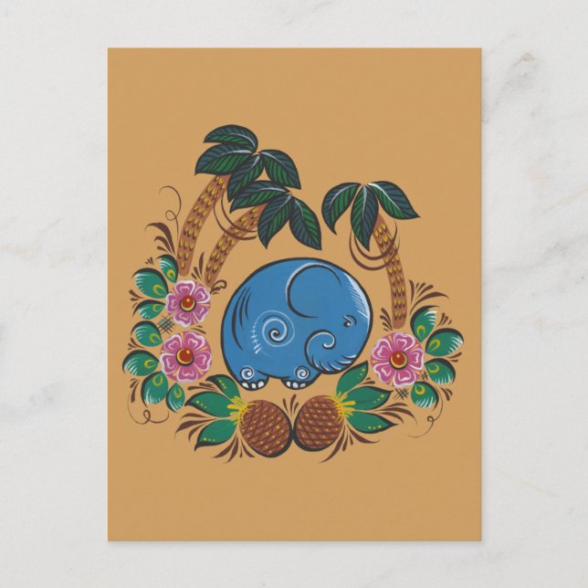 elefanten och ananas vykort (Framsida)