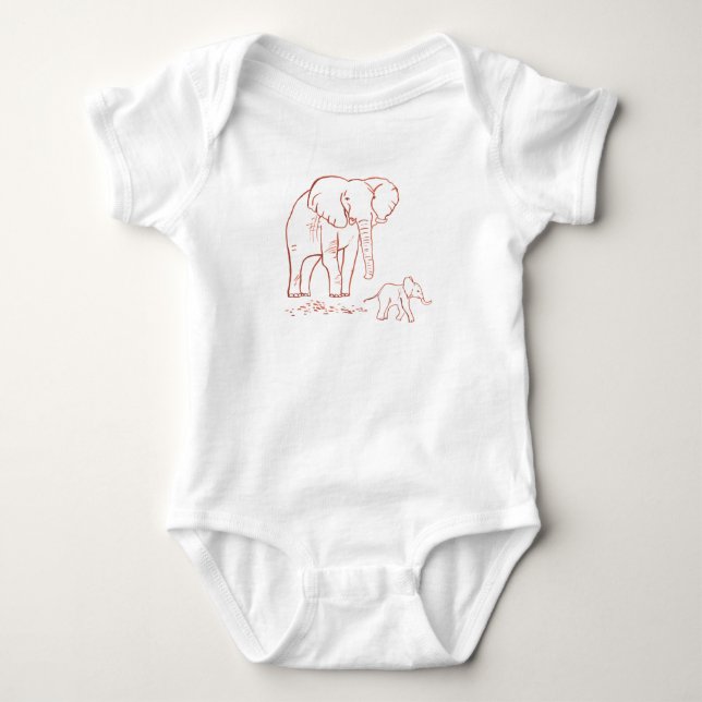 Elefanten och Baby T Shirt (Framsida)