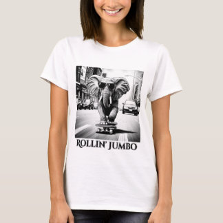 Elefanten på en skateboard t shirt