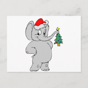 Elefanten (Santa Hat) Helg Vykort
