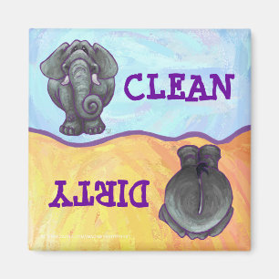 Elefanten smutsar ner ren disk magnet