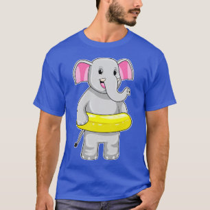 Elefanten vid Swimming med livboj 1 T Shirt
