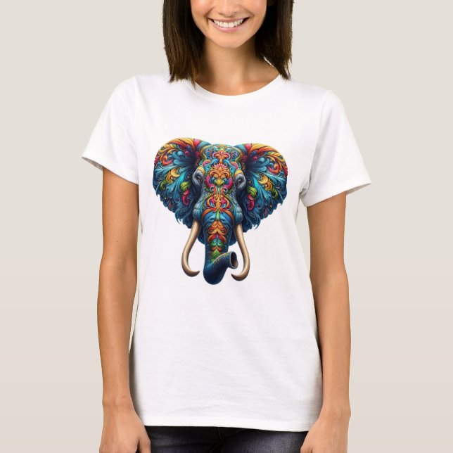Elefantens majestiska swirls t shirt (Framsida)