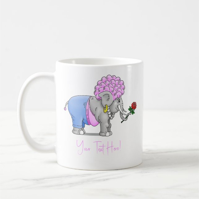 Elefantens röda ros på Alla hjärtans dag Kaffemugg (Vänster)