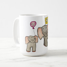 Elefanter behöver vår hjälp kaffemugg