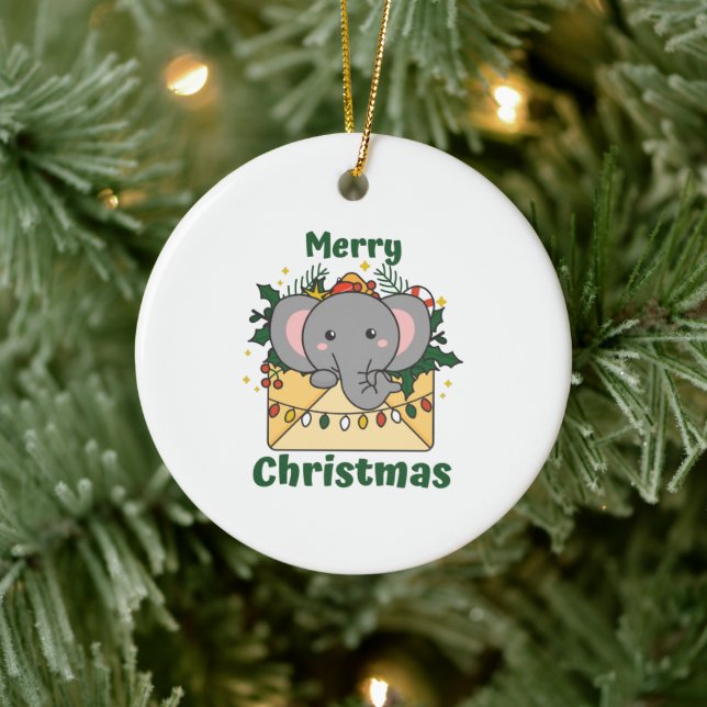 Elefanter (Elephant jul Brev Winter Animals Elepha Julgransprydnad Keramik (Träd)