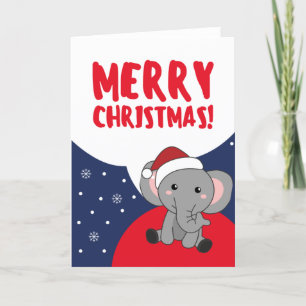Elefanter (Elephant jul Snö Winter Animals Elephan Helgkort