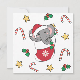 Elefanter (Elephant jul Snö Winter Animals Elephan Julkort